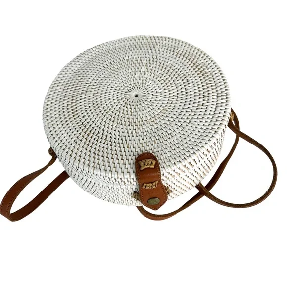 Handmade Woven Rattan Wicker Basket Shoulder Bag - Picture 3 of 7